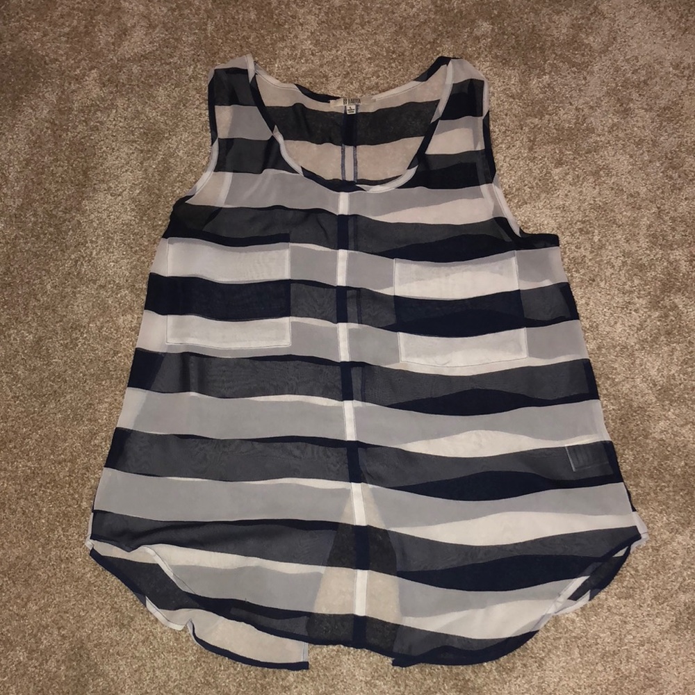 EUC BB Dakota Navy & White Striped Tank